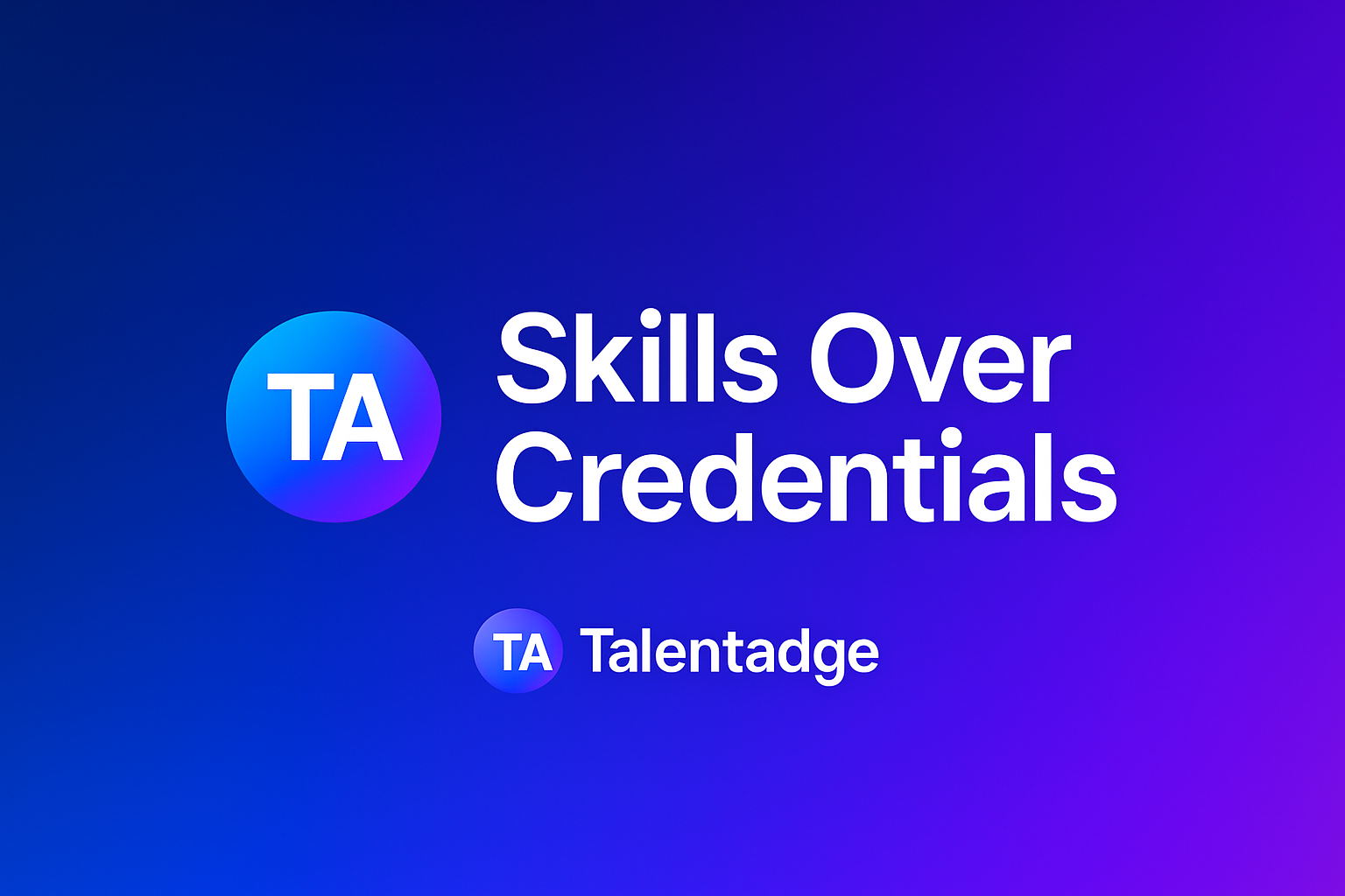 Abstract gradient design with the Talentadge logo representing future-focused hiring.